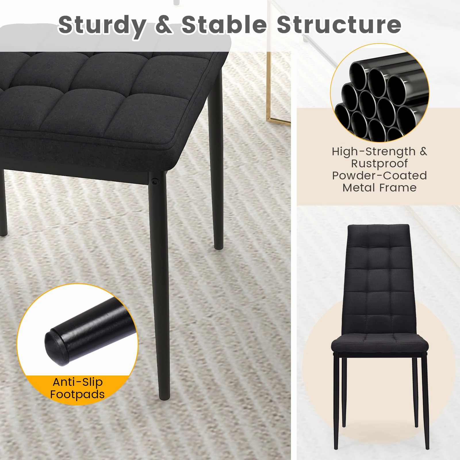 Giantex Dining Chairs Set of 4 Black