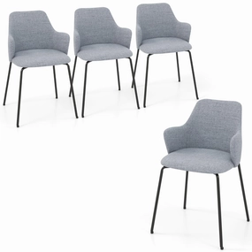 Giantex Dining Chairs Set, Upholstered Accent Chairs w/Curved Backrest kitchen towel, placemats