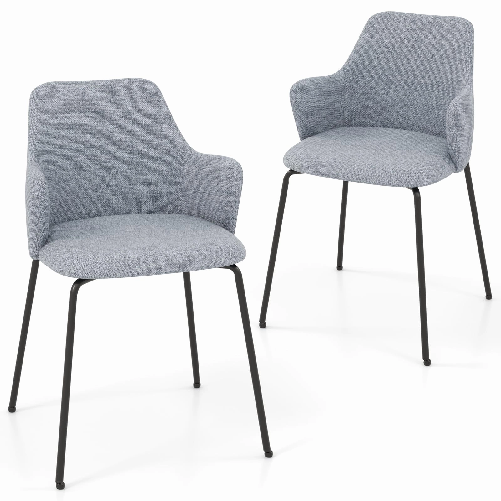Giantex Dining Chairs Set, Upholstered Accent Chairs w/Curved Backrest
