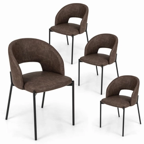 Giantex Dining Chairs, Upholstered Accent Chairs w/High-Density Sponge Cushion kitchen towel, placemats