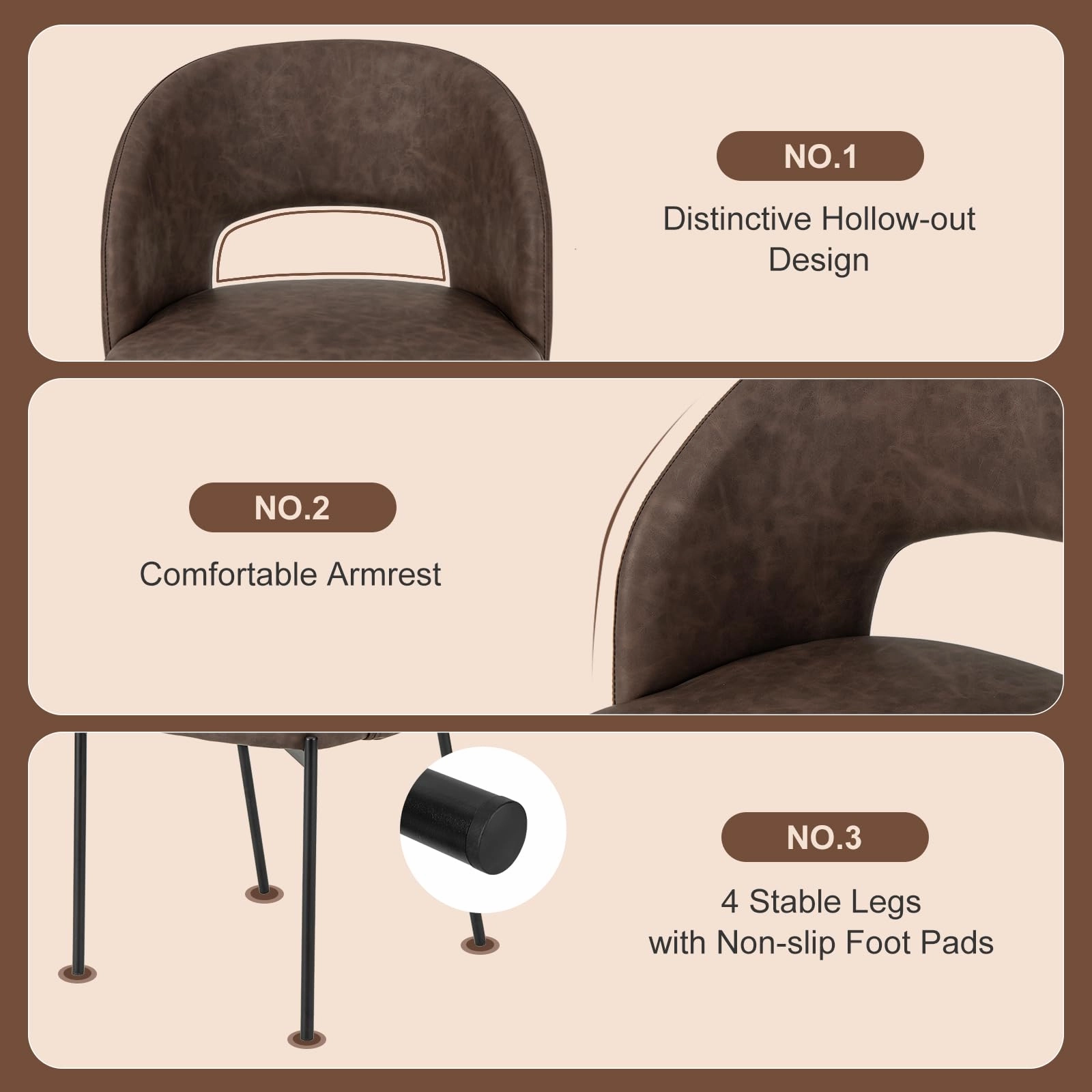 Giantex Dining Chairs, Upholstered Accent Chairs w/High-Density Sponge Cushion