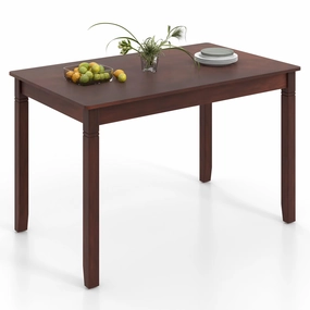 Giantex Dining Table for 4 People, 48 x 29 Kitchen Table with Wood Legs, Rectangular Dinner Table for Small Space kitchen towel, placemats