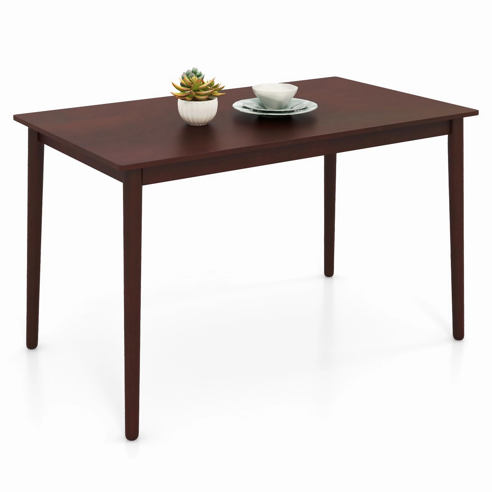 Giantex Dining Table for 4, Rectangular Kitchen Table, Mid Century Modern Dining Table with Rubber Wood Legs kitchen towel, placemats