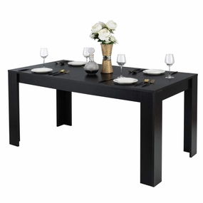 Giantex Dining Table for 6-8, Wood Rectangular Table, 63" L x 31.5" W x 30" H Large Farmhouse Center Table kitchen towel, placemats