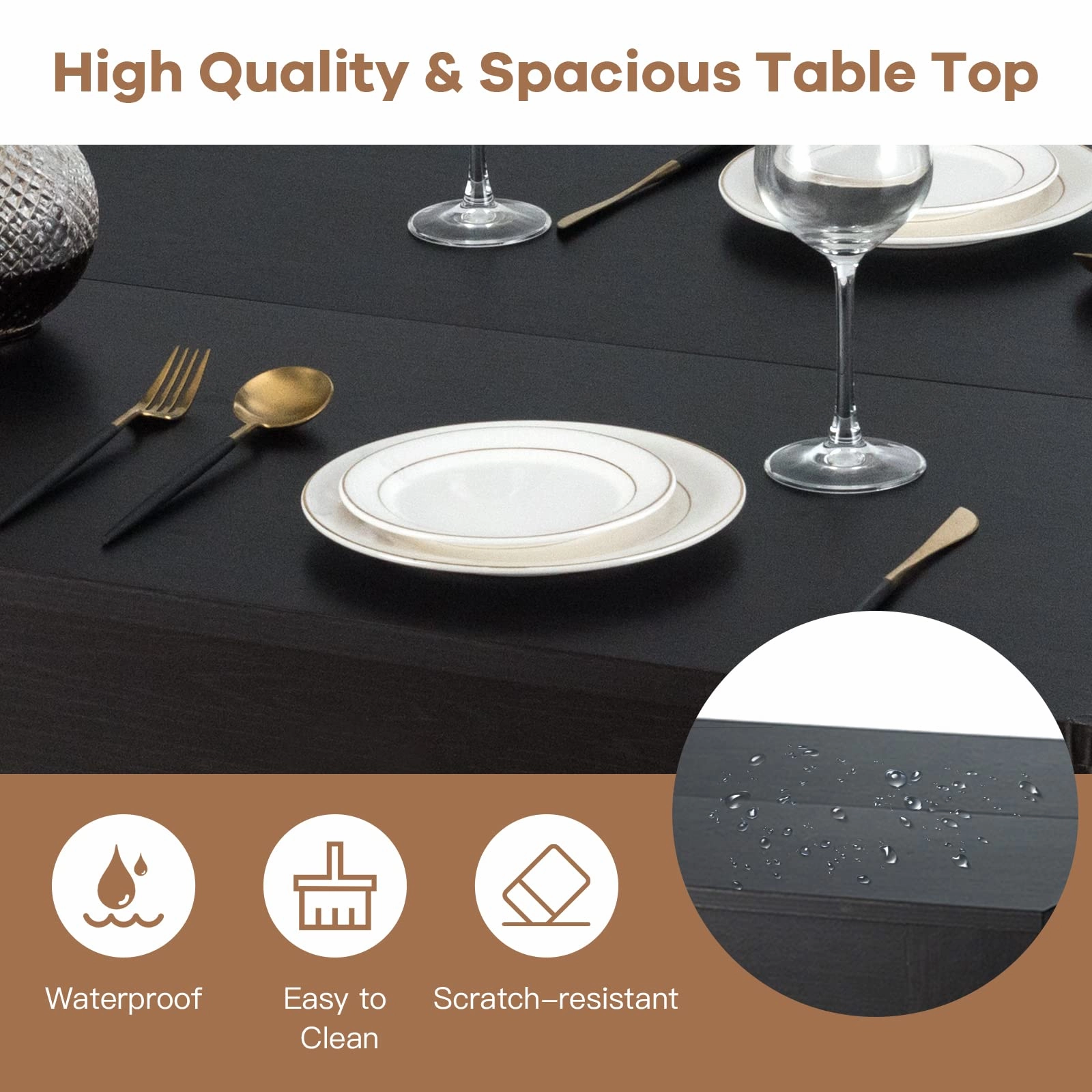Giantex Dining Table for 6-8, Wood Rectangular Table, 63" L x 31.5" W x 30" H Large Farmhouse Center Table