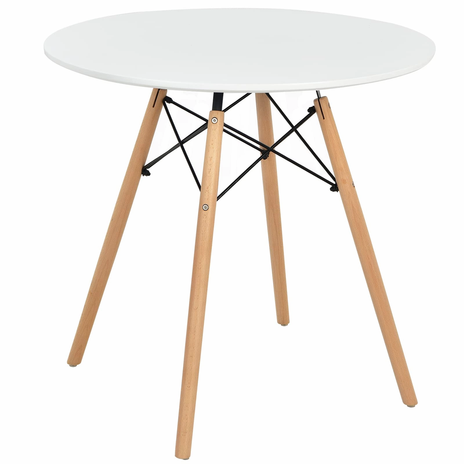 Giantex Dining Table, Round Dining Room Table with Solid Beech Wood Legs kitchen towel, placemats