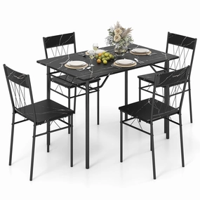 Giantex Dining Table Set for 4, 5-Piece Breakfast Nook with Kitchen Table, 4 Dining Chairs kitchen towel, placemats