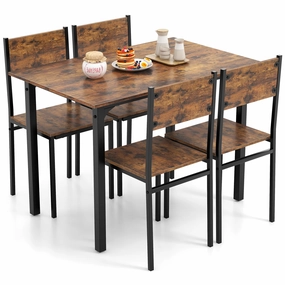 Giantex Dining Table Set for 4, 5-Piece Kitchen Table Set with Dinner Table, Dining Chairs kitchen towel, placemats