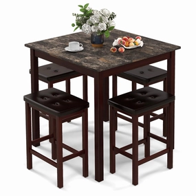 Giantex Dining Table Set for 4, Kitchen Table Chairs Set of 4, Counter Height Dining Table Set with 4 Bar Stools kitchen towel, placemats