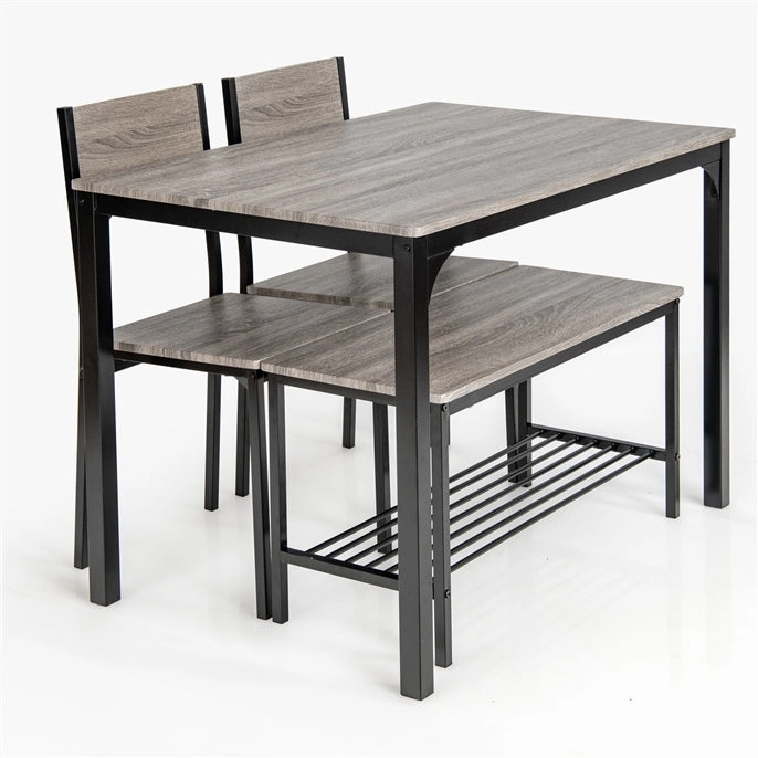Giantex Dining Table Set for 4, Kitchen Table with Bench and Chairs