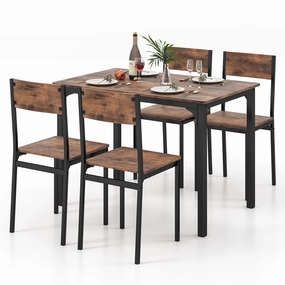 Giantex Dining Table Set for 4, Mid-Century Kitchen Furniture Set w/Kitchen Table, 4 Dining Chairs kitchen towel, placemats