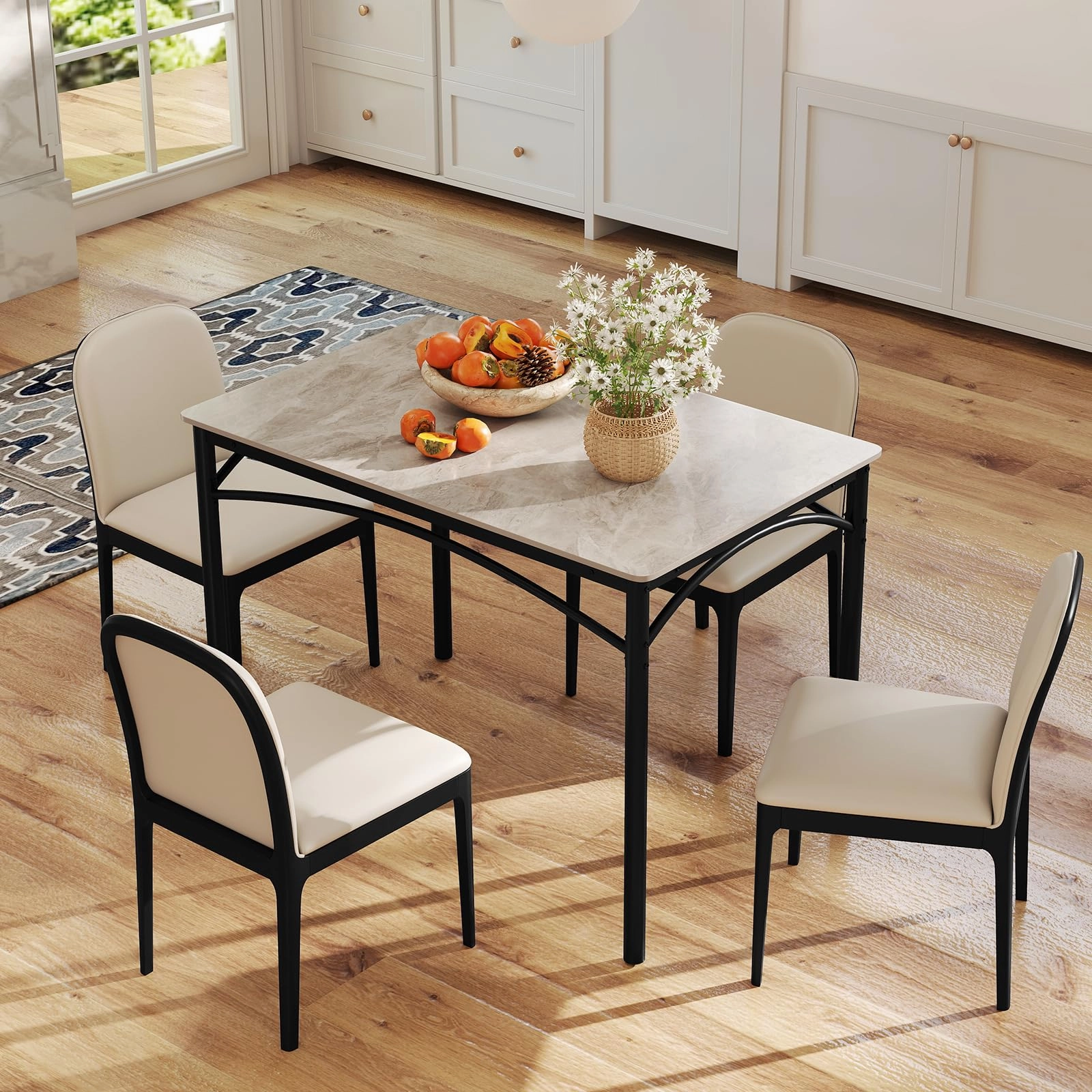 Giantex Dining Table with Large Faux Marble Tabletop