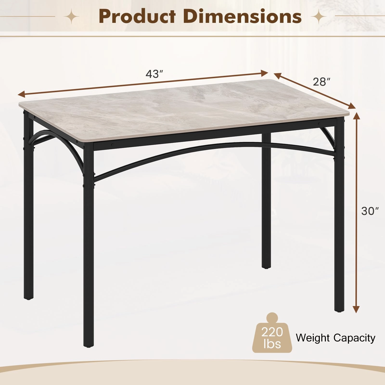 Giantex Dining Table with Large Faux Marble Tabletop