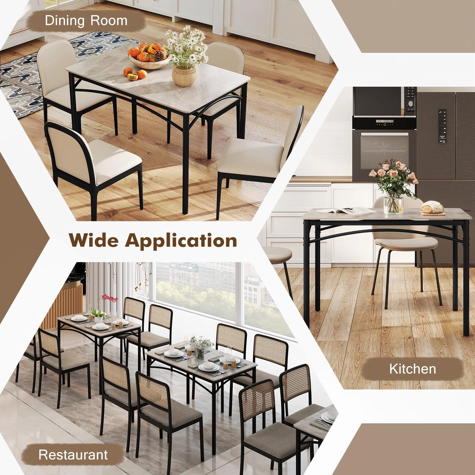 Giantex Dining Table with Large Faux Marble Tabletop