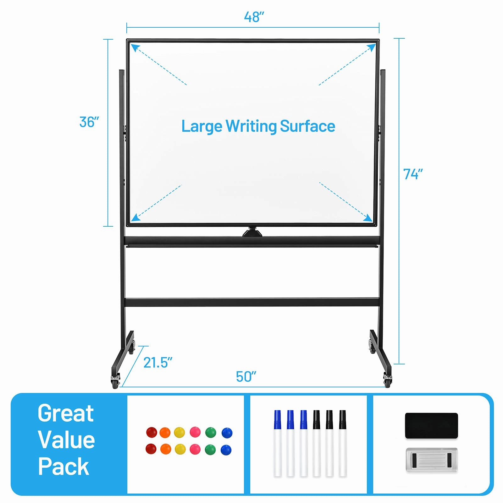 Giantex Double-Sided Magnetic Dry Erase Mobile Whiteboard
