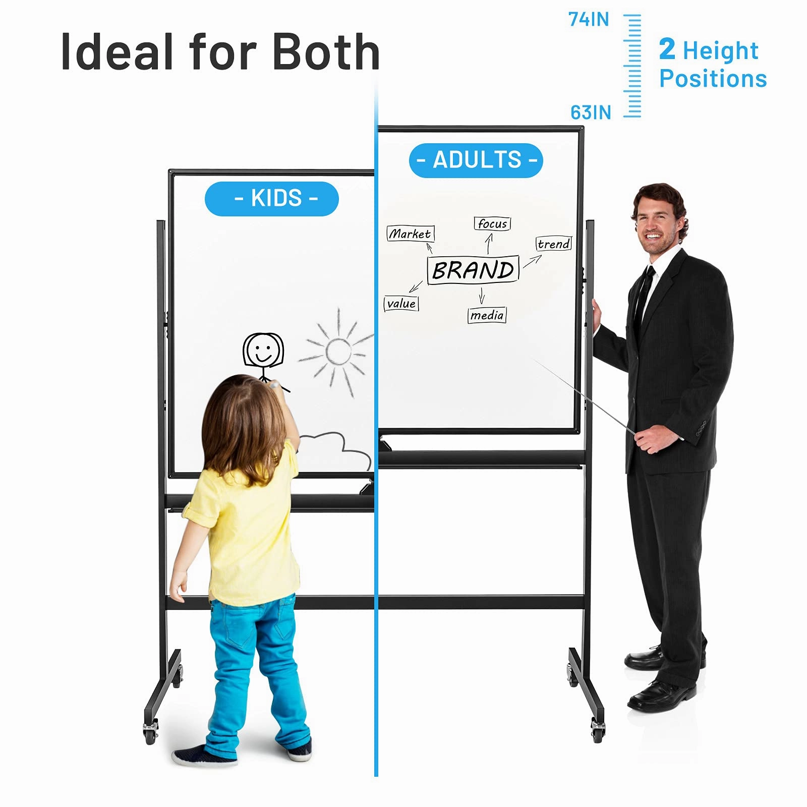 Giantex Double-Sided Magnetic Dry Erase Mobile Whiteboard