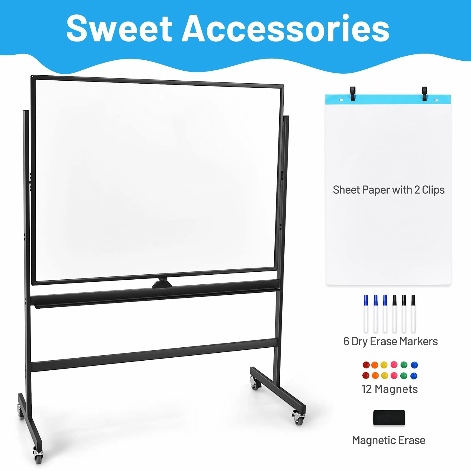 Giantex Double-Sided Magnetic Dry Erase Mobile Whiteboard