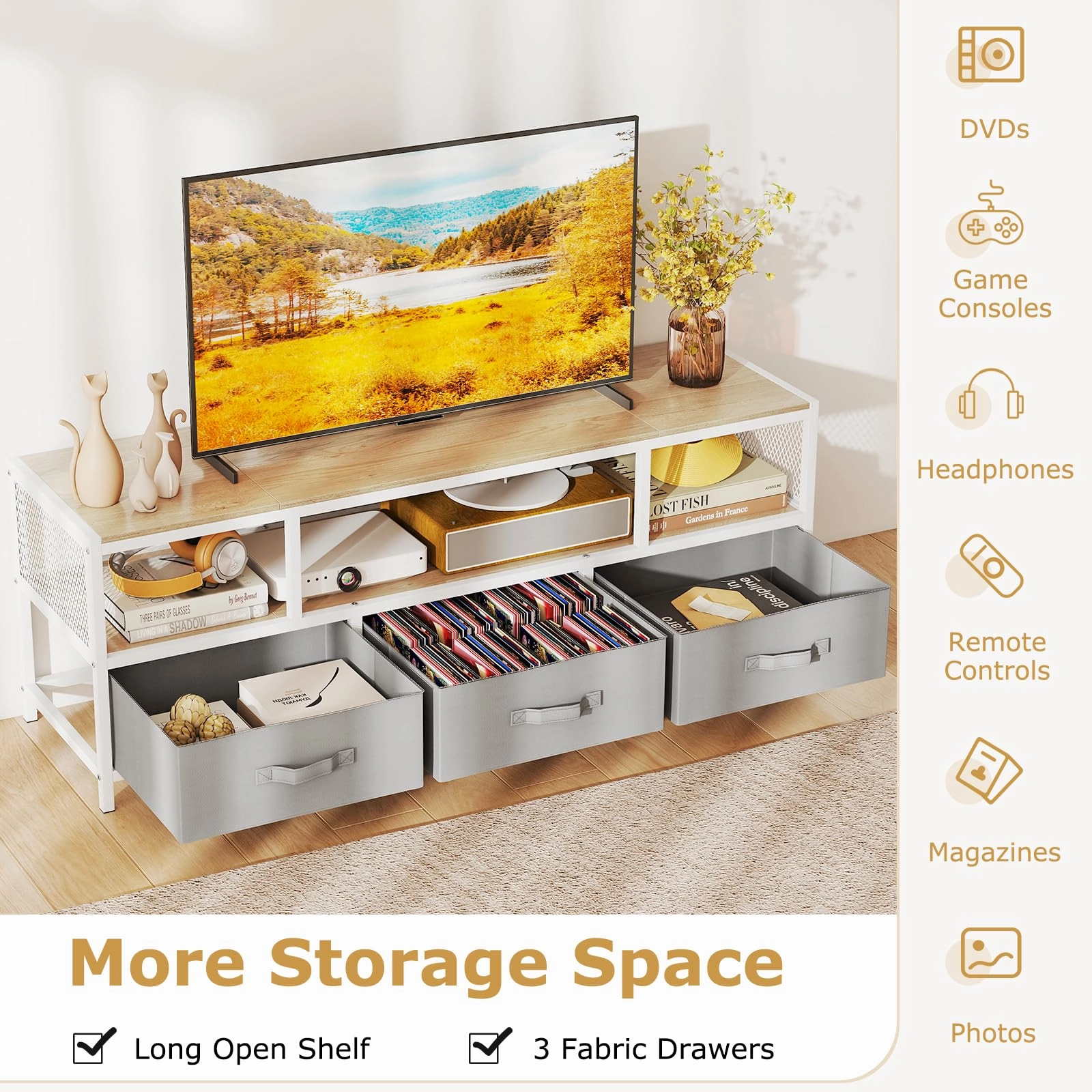 Giantex Dresser TV Stand for 65 Inch TV for Living Room Bedroom