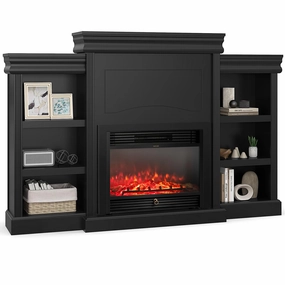 Giantex Electric Fireplace TV Stand - 1500W Electric Fireplace Inserts with 3 Flame Colors doormat, welcome mat
