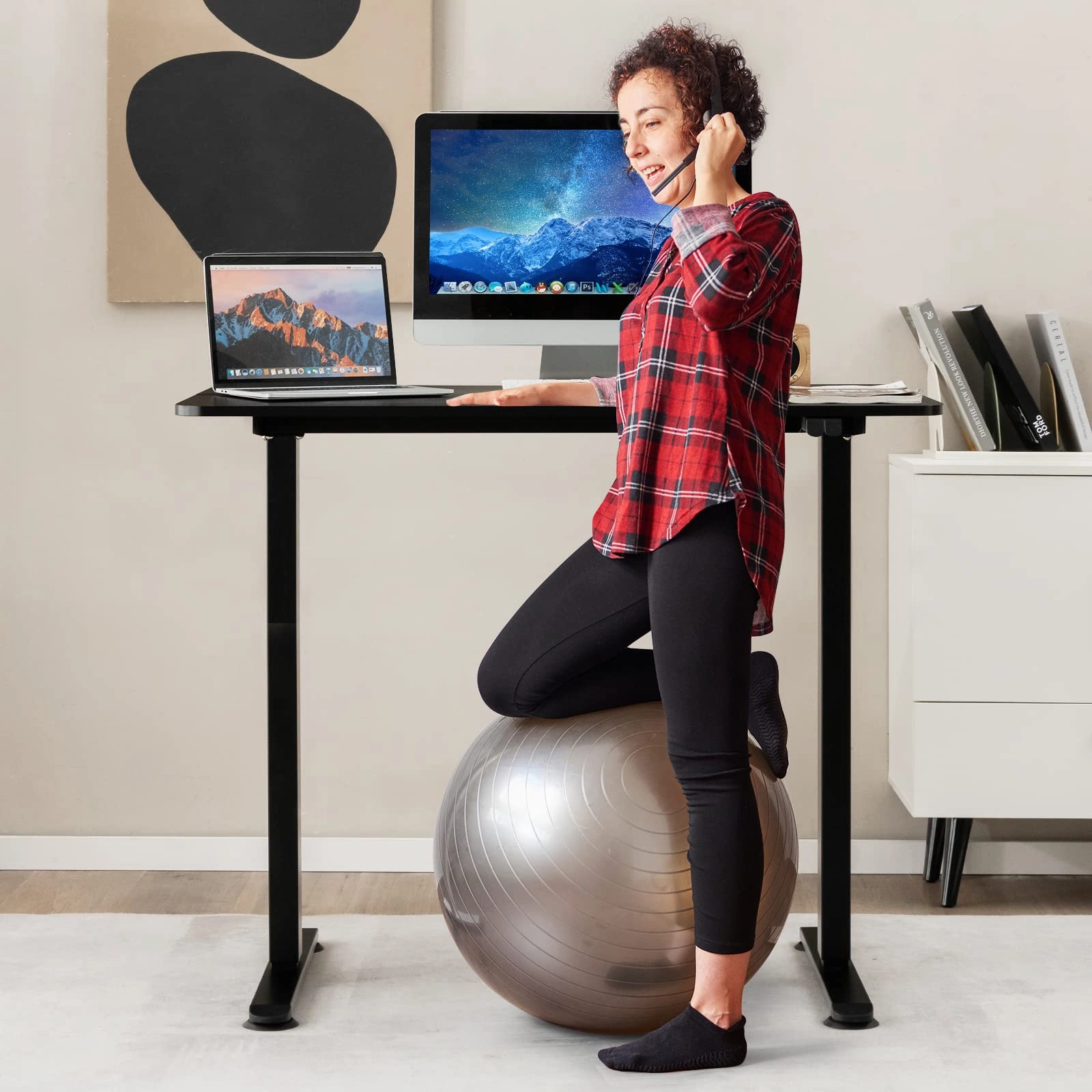 Giantex Electric Standing Desk 44 x 24 Inch, Height Adjustable Sit Stand Desk Desk