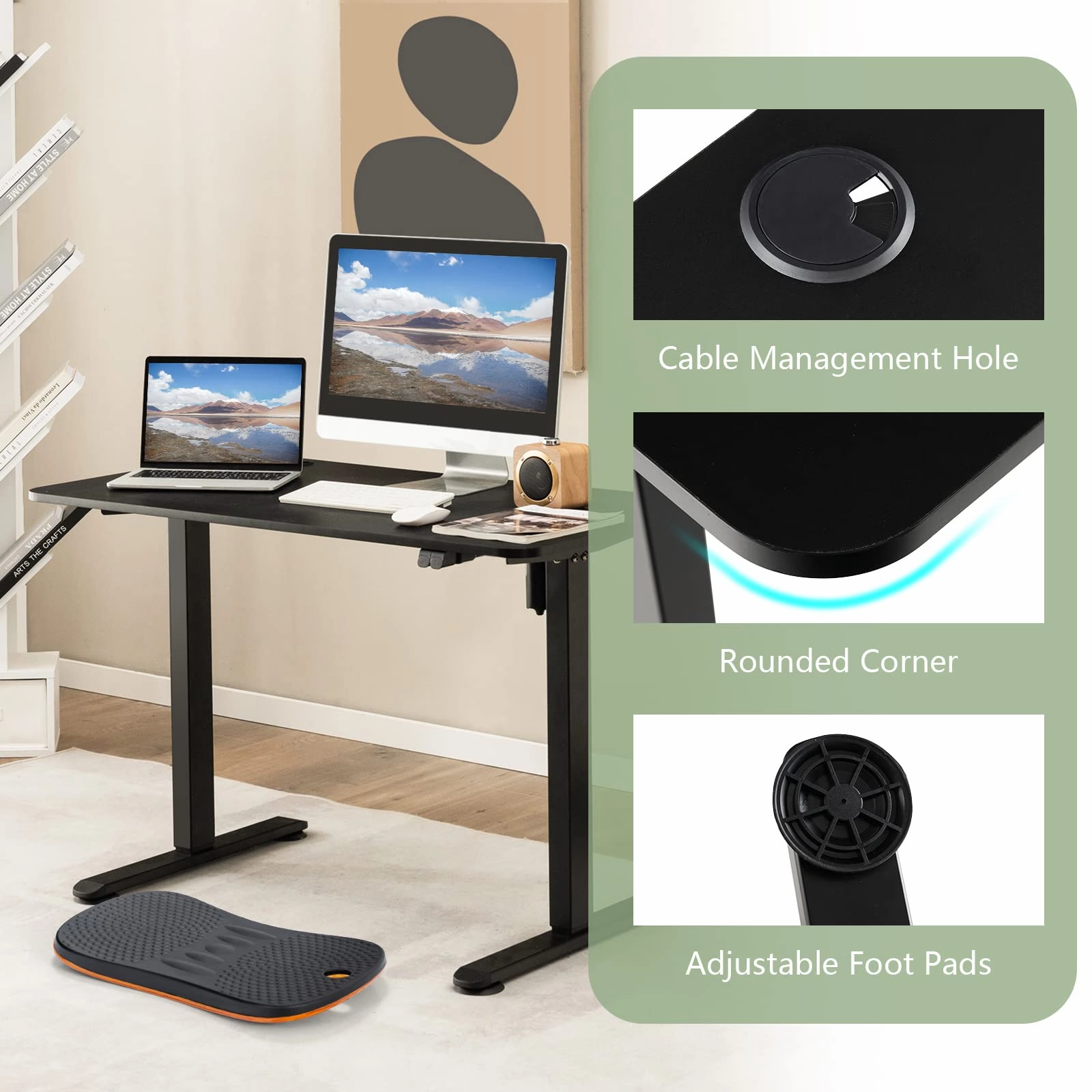 Giantex Electric Standing Desk 44 x 24 Inch, Height Adjustable Sit Stand Desk Desk