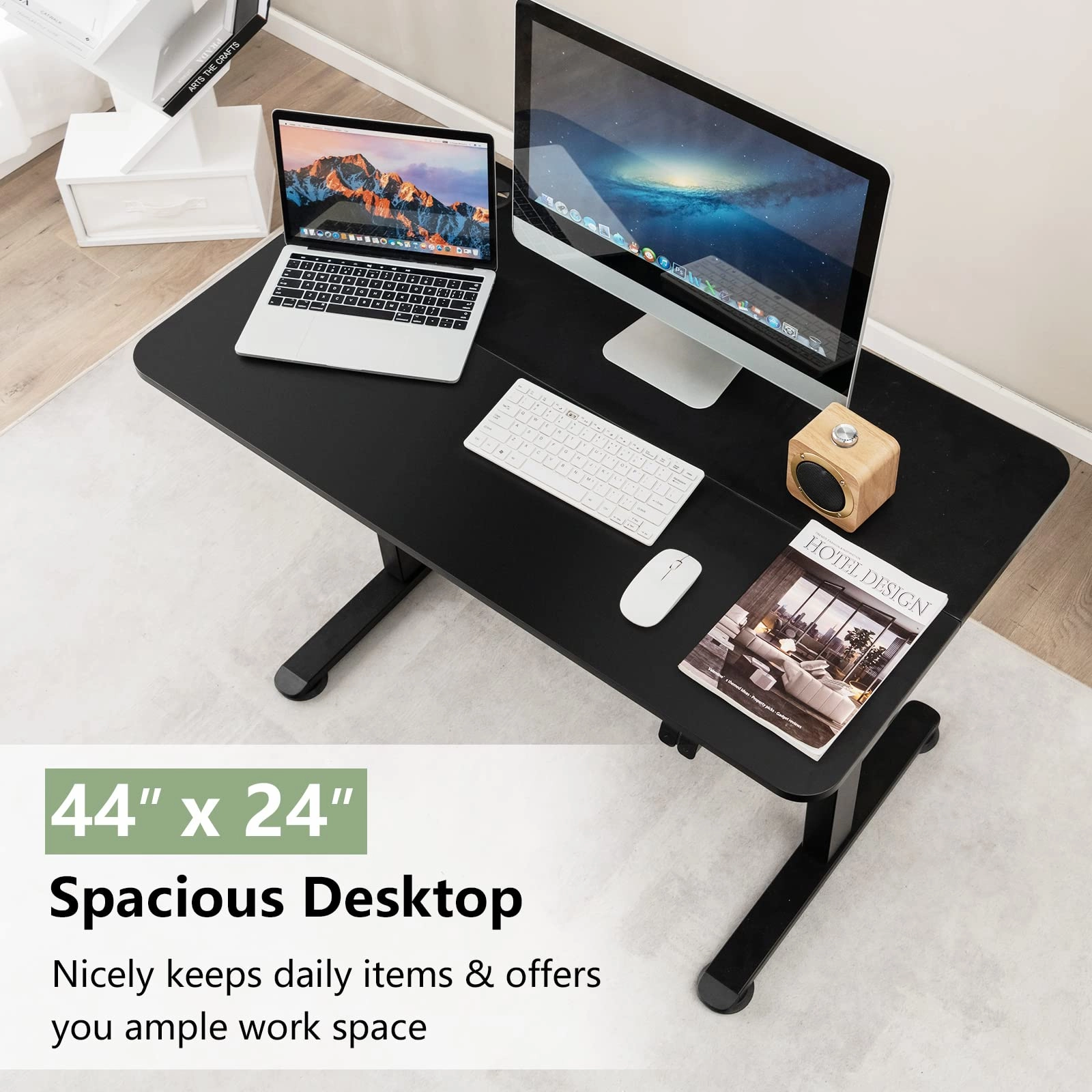 Giantex Electric Standing Desk 44 x 24 Inch, Height Adjustable Sit Stand Desk Desk