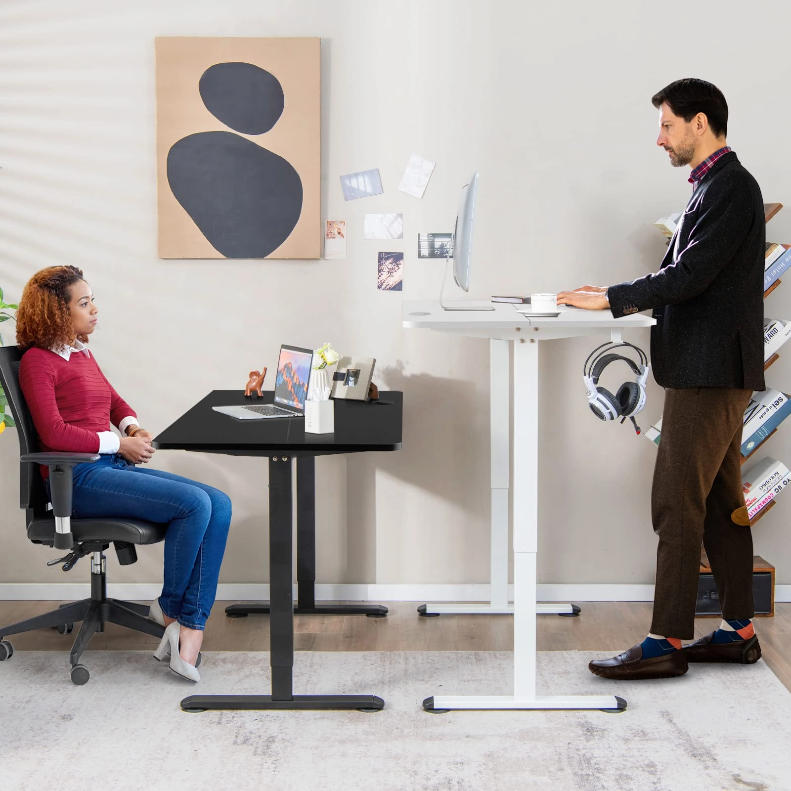 Giantex Electric Standing Desk 44 x 24 Inch, Height Adjustable Sit Stand Desk Desk