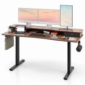 Giantex Electric Standing Desk with 2 Drawers, 63" x 24" patio decor, garden accessories