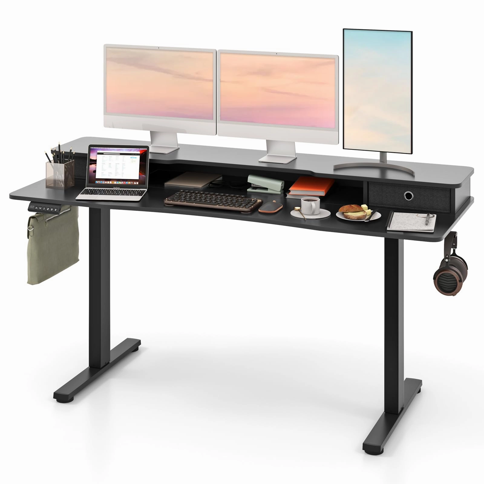 Giantex Electric Standing Desk with 2 Drawers, 63" x 24"