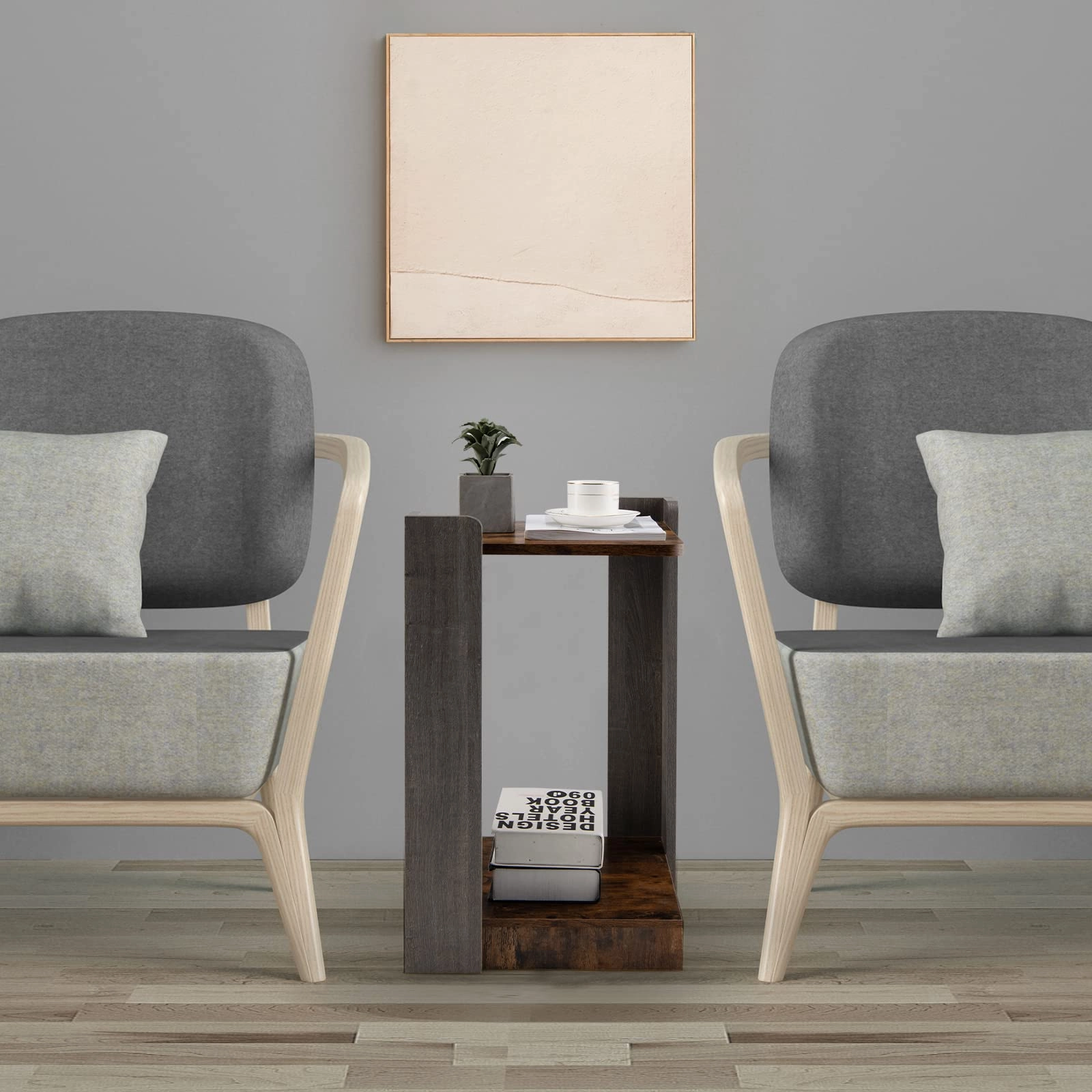 Giantex End Table, 2-Tier Side Table w/Open Storage Shelf