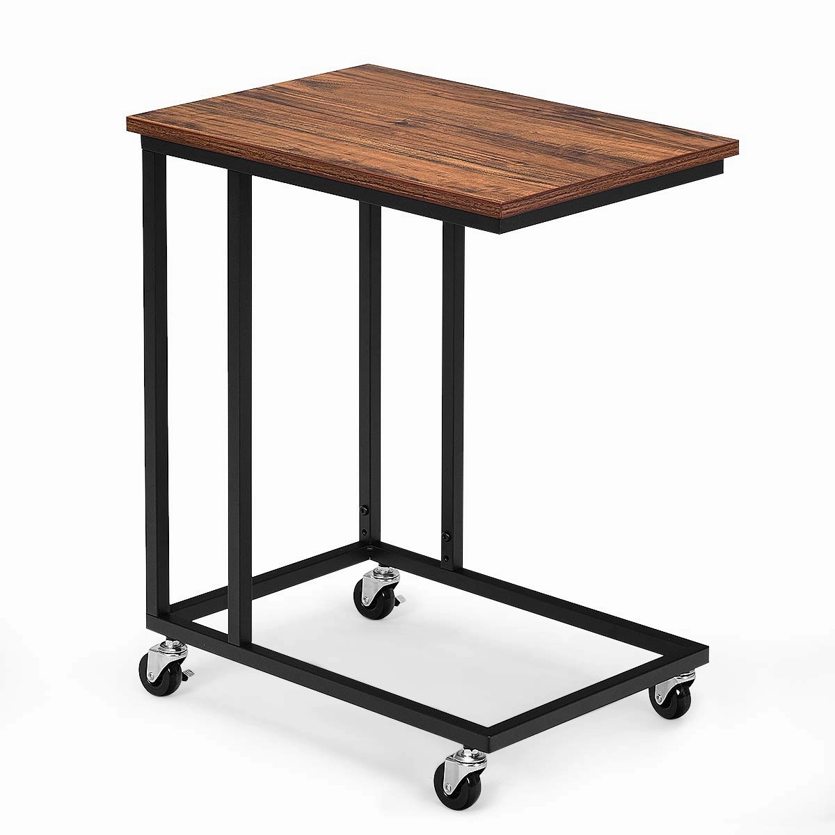 Giantex End Table Accent Sofa Side Table Wooden Rectangle Telephone Table with Rolling Casters entry bench, mudroom storage