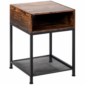 Giantex End Table Industrial W/Open Compartment entry bench, mudroom storage