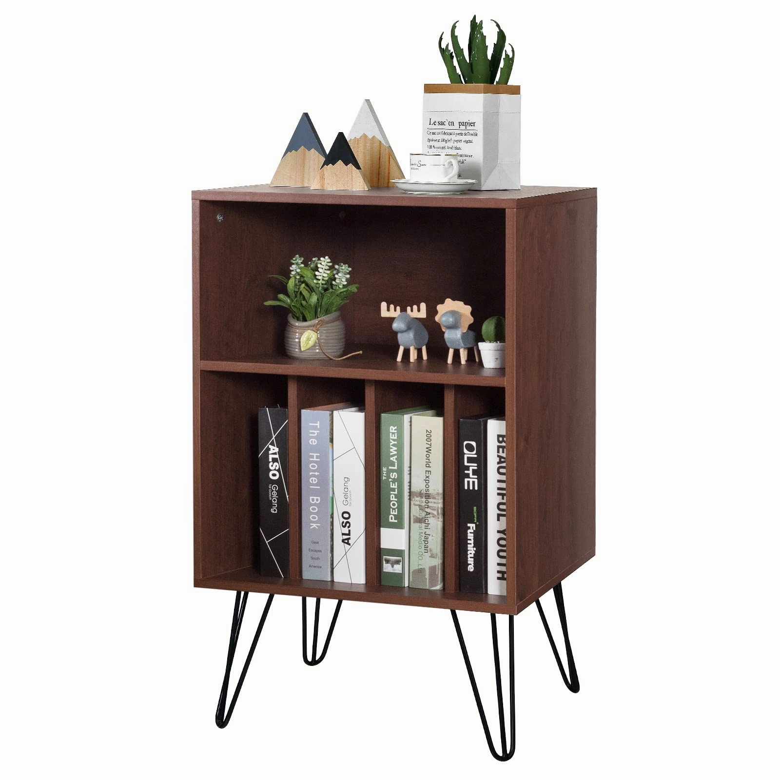 Giantex End Table Record Player Stand, Turntable Stand Record Storage Cabinet