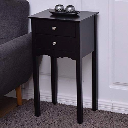 Giantex End Table w/ 2 Drawers Side Table Nightstand Multi-Purpose Accent Table Living Room Bedroom Home Furniture