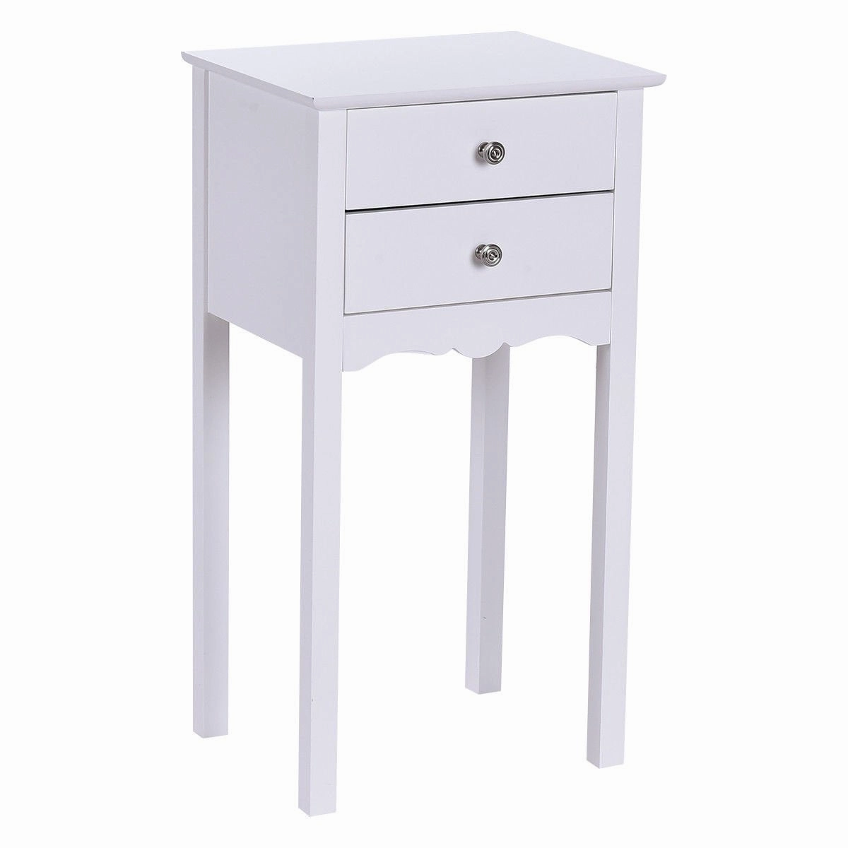 Giantex End Table w/ 2 Drawers Side Table Nightstand Multi-Purpose Accent Table Living Room Bedroom Home Furniture