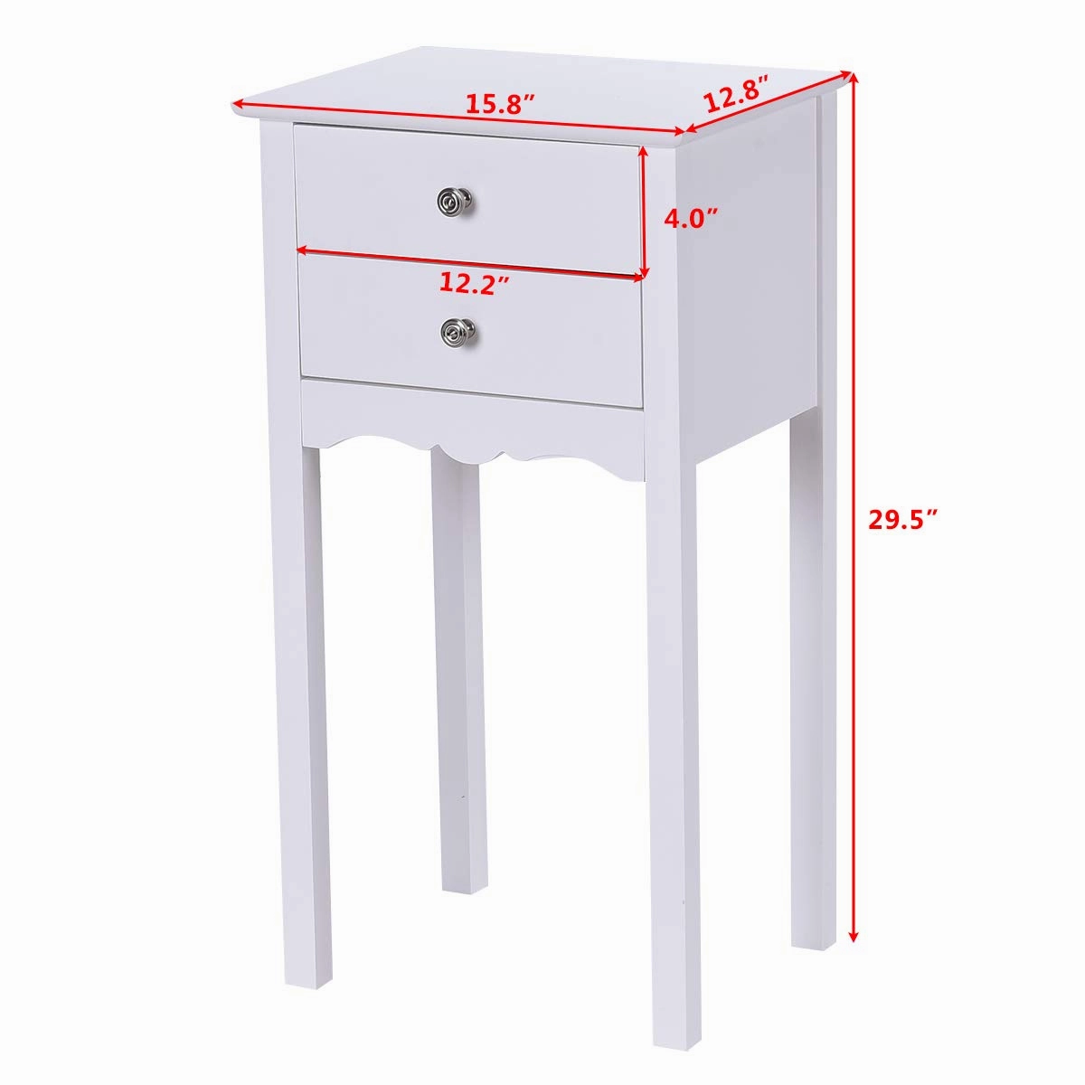 Giantex End Table w/ 2 Drawers Side Table Nightstand Multi-Purpose Accent Table Living Room Bedroom Home Furniture