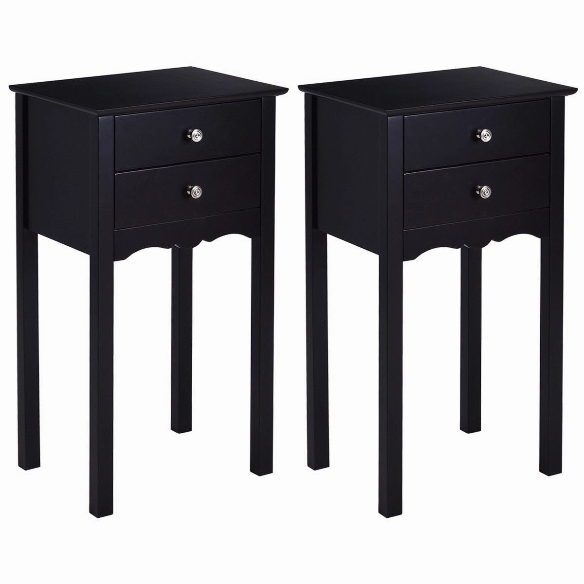 Giantex End Table w/ 2 Drawers Side Table Nightstand Multi-Purpose Accent Table Living Room Bedroom Home Furniture