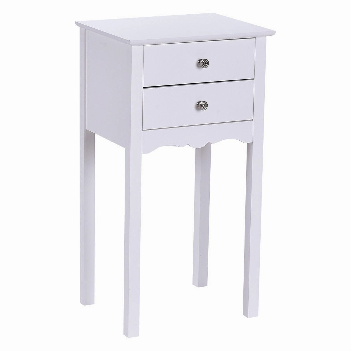 Giantex End Table w/ 2 Drawers Side Table Nightstand Multi-Purpose Accent Table Living Room Bedroom Home Furniture