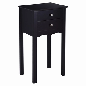 Giantex End Table w/ 2 Drawers Side Table Nightstand Multi-Purpose Accent Table Living Room Bedroom Home Furniture entry bench, mudroom storage