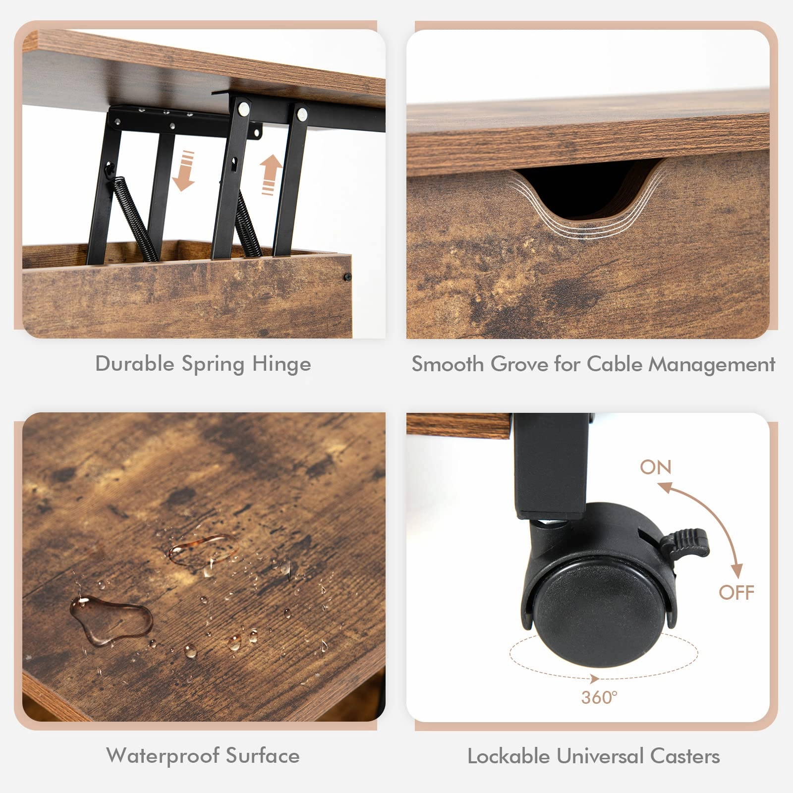 Giantex End Table with Charging Station - Lift Top Narrow Side Table