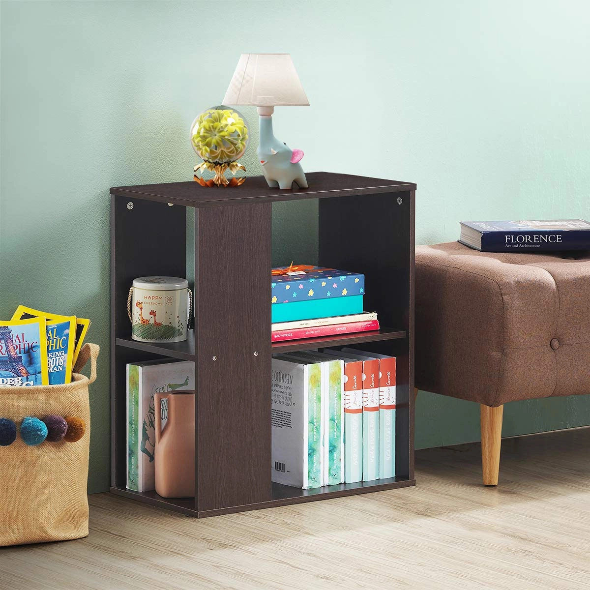 Giantex End Table with Shelves 3-Tier Open Storage
