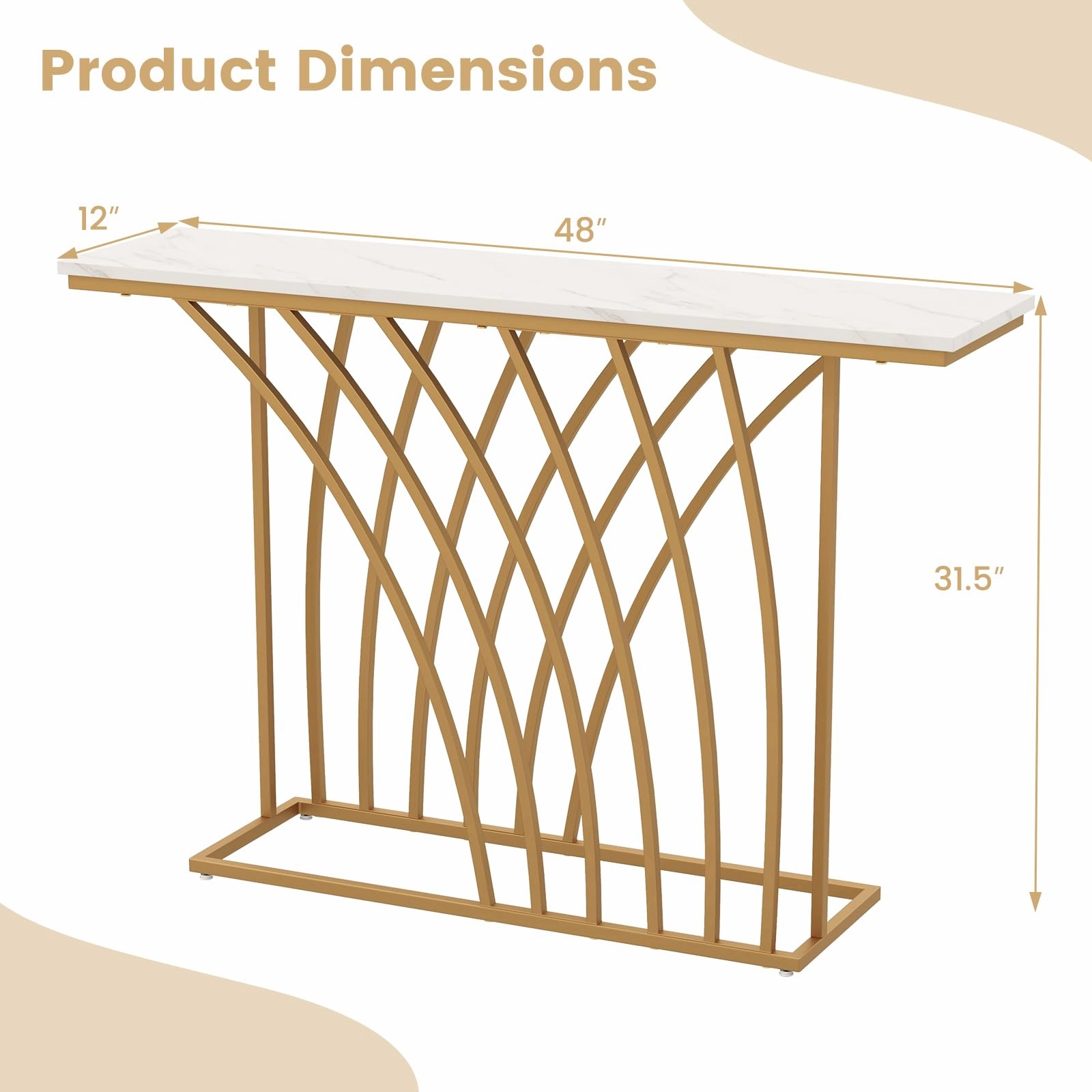 Giantex Entryway Table 48 Console Table - Accent Sofa Table