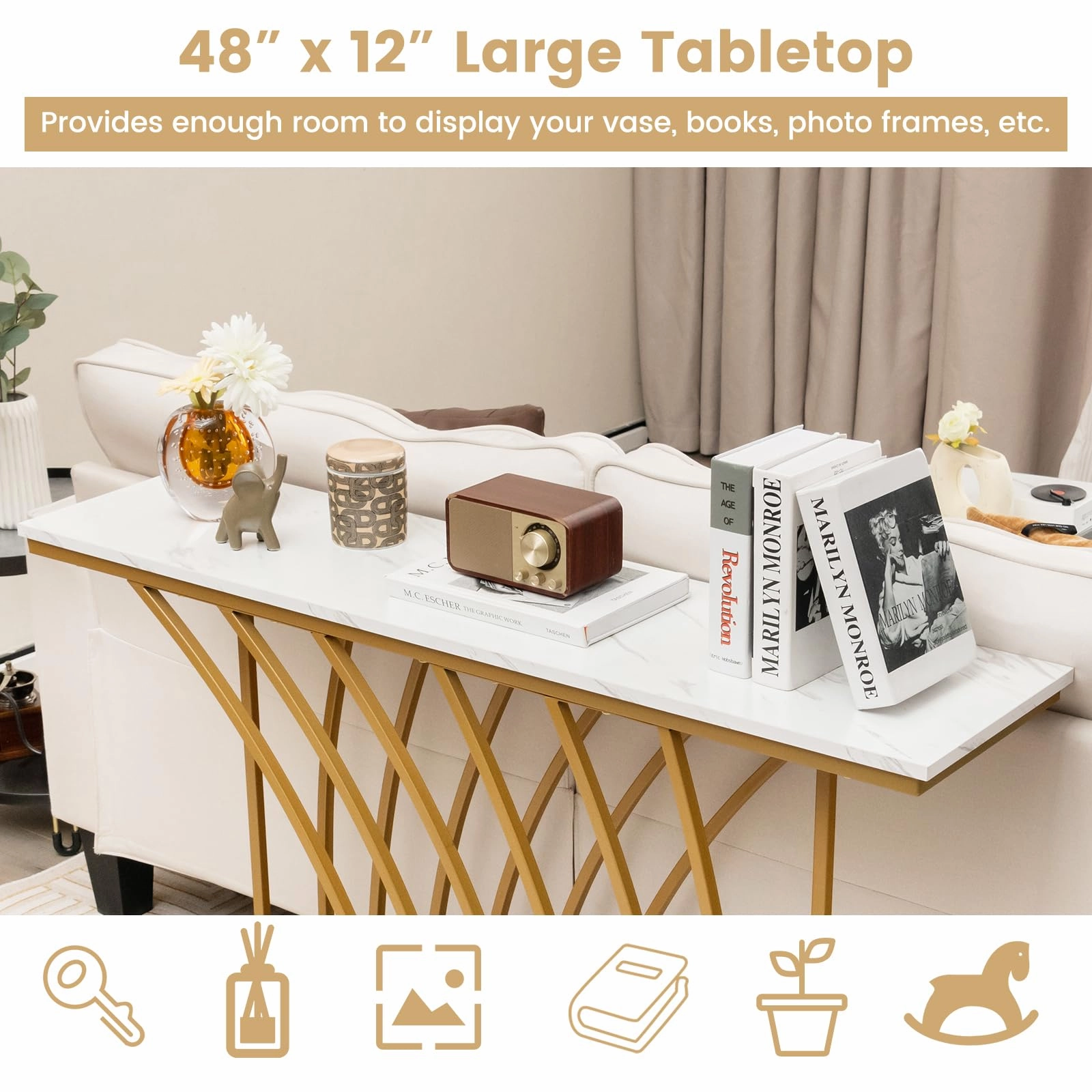 Giantex Entryway Table 48 Console Table - Accent Sofa Table