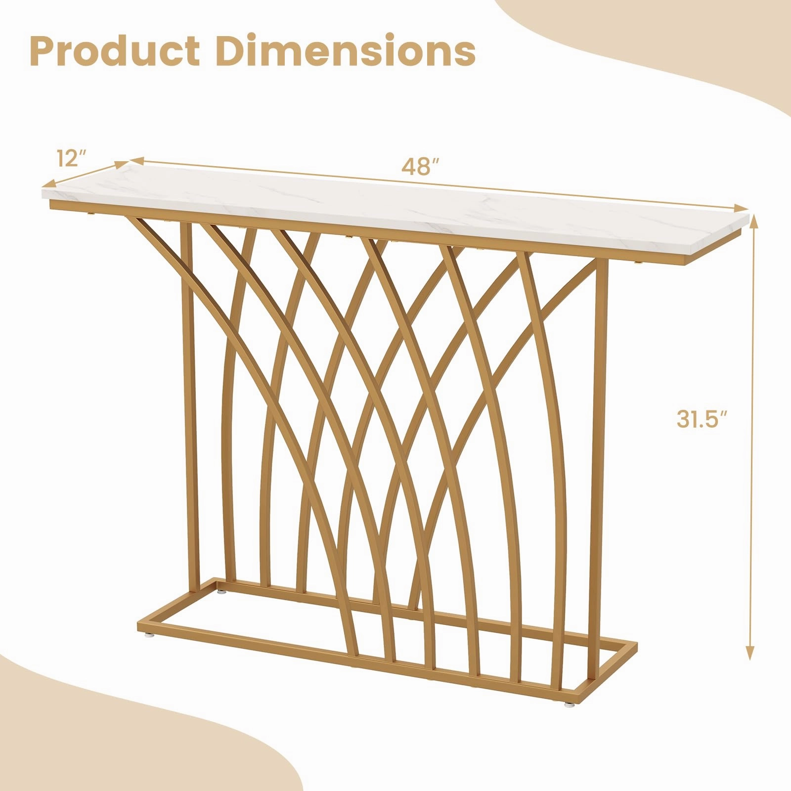 Giantex Entryway Table 48 Console Table - Accent Sofa Table