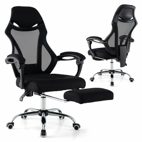 Giantex Ergonomic Desk Chair with Footrest, Mesh Office Chair with Height-Adjustable & Tilting Backrest outdoor dining set, patio table