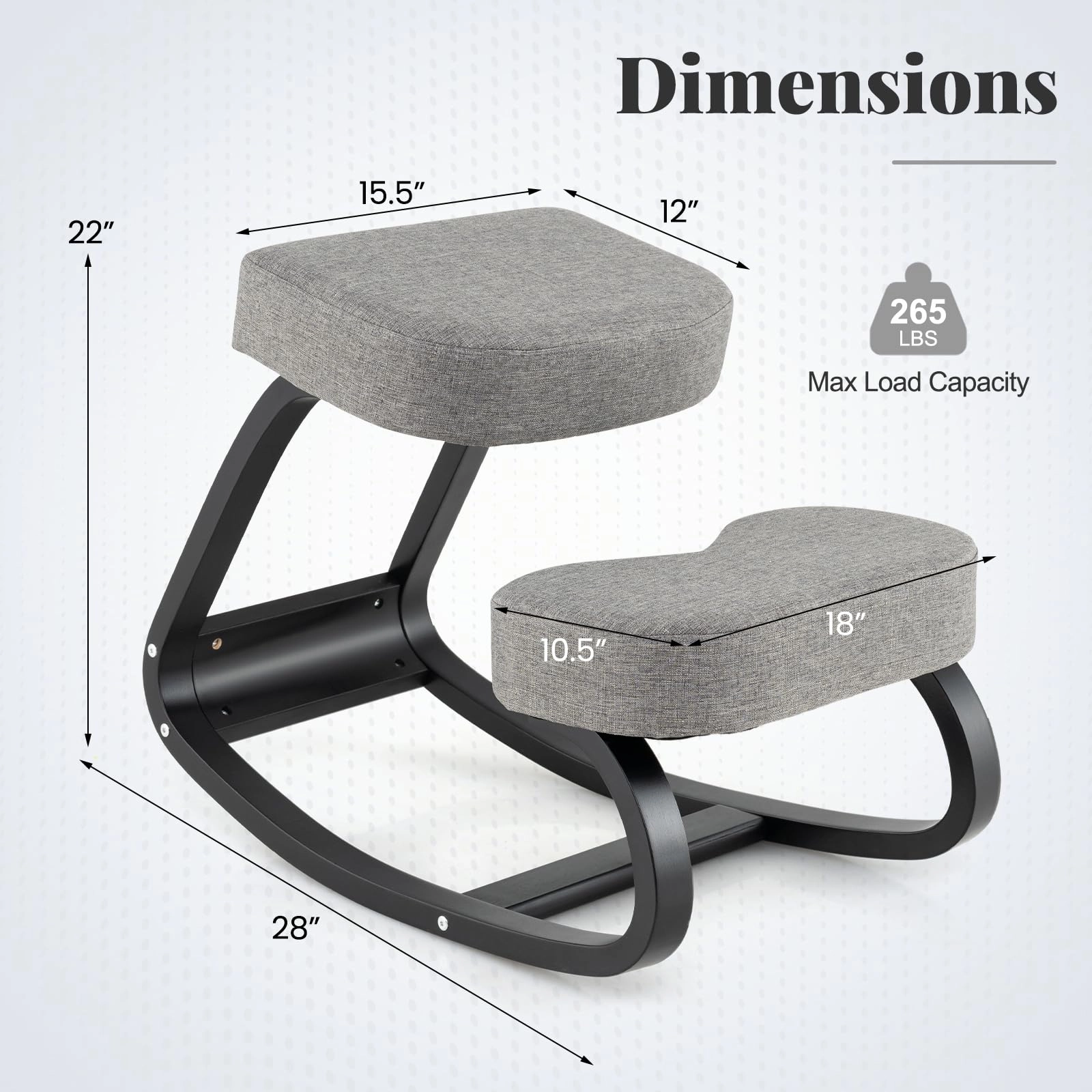 Giantex Ergonomic Kneeling Chair, Rocking Posture Chair with Padded Cushion