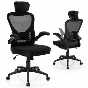 Giantex Ergonomic Mesh Office Chair, Home Office Desk Chair with Adjustable Headrest and Lumbar Support office supplies, stationery