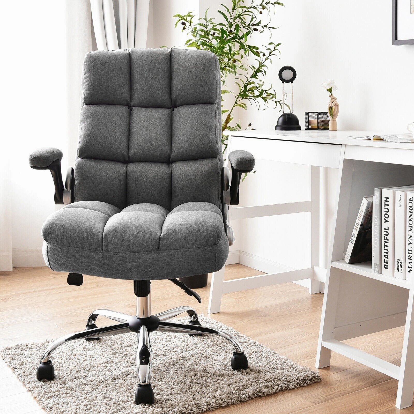 Giantex Executive Office Chair,Adjustable Tilt Angle and Flip-up
