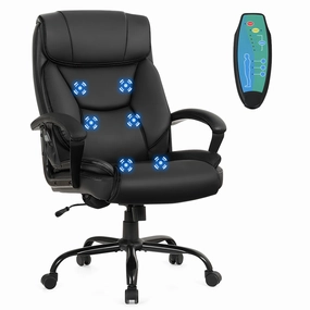 Giantex Executive Office Chair, Big and Tall Massage Chair w/ 6 Vibrating Points (Black) outdoor dining set, patio table