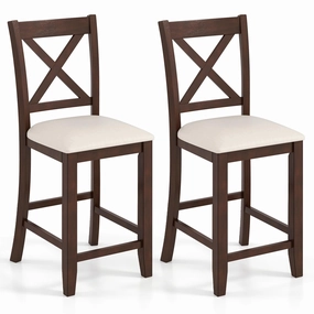 Giantex Farmhouse Counter Height Bar Stools with Footrest kitchen towel, placemats